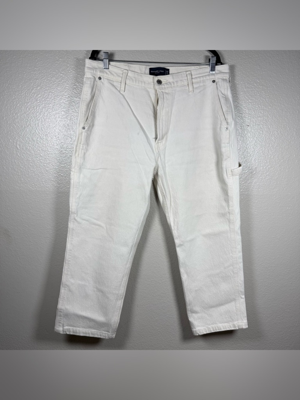 Abercrombie & Fitch Cream 90S Loose Straight Leg Jeans SZ:36x32